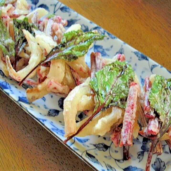 ビーツの茎も美味しく かき揚げ